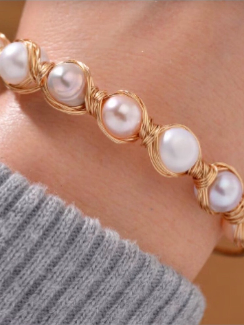 Freshwater pearls Wrapped Pearl Bracelet multicolor pearls